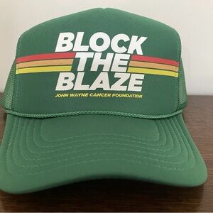 Block The Blaze Green Trucker Hat John Wayne Mesh NEW